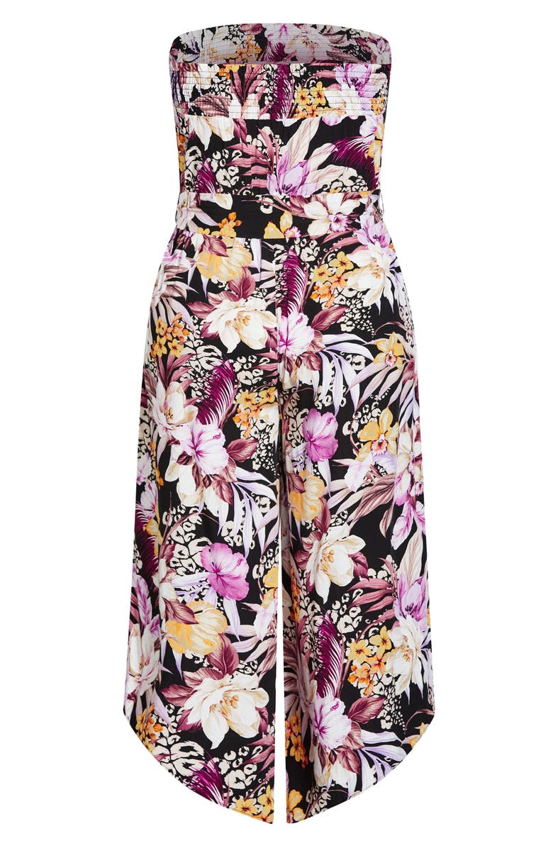 City Chic Mahe Strapless Tie Waist Jumpsuit, Alternate, color, 