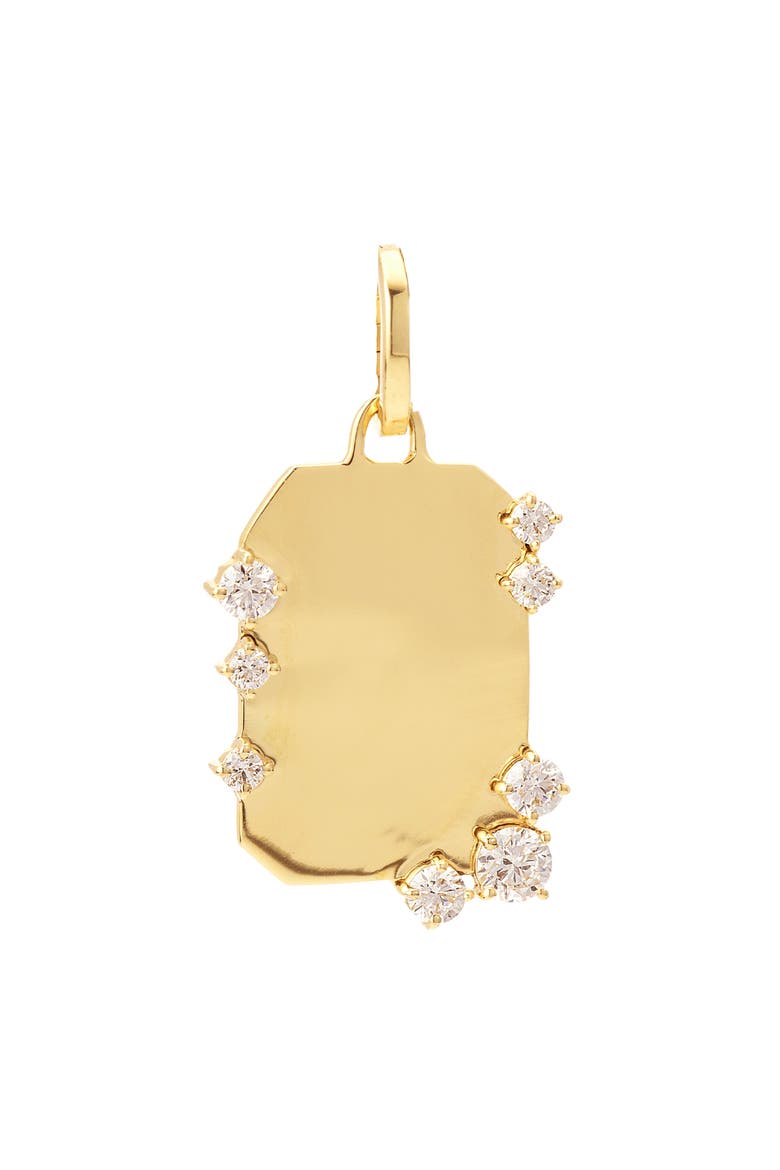 Lab Grown Diamond Dog Tag Charm, Main, color, YELLOW GOLD