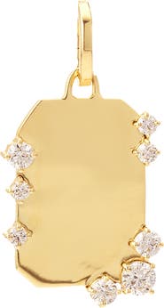 Adina Reyter Lab Grown Diamond Dog Tag Charm
