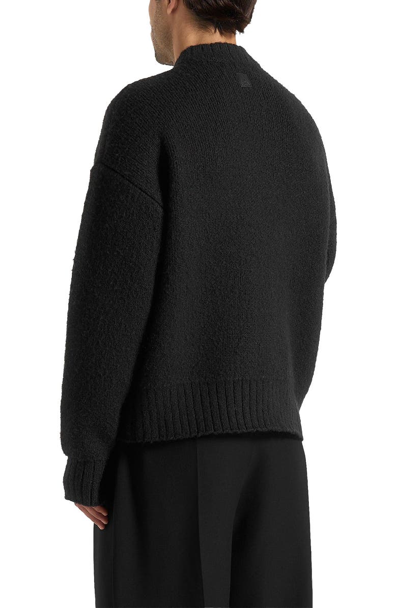 Manière De Voir Brushed Wool Knit Jumper, Alternate, color, Black