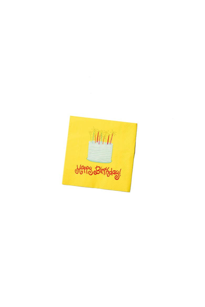 Sparkle Cake Cocktail Napkins Set of 20, Main, color, Yellow