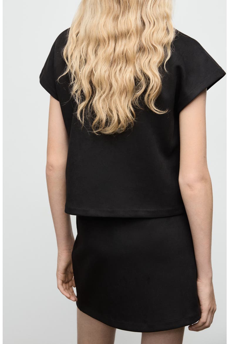 Faux Suede T-Shirt, Alternate, color, BLACK