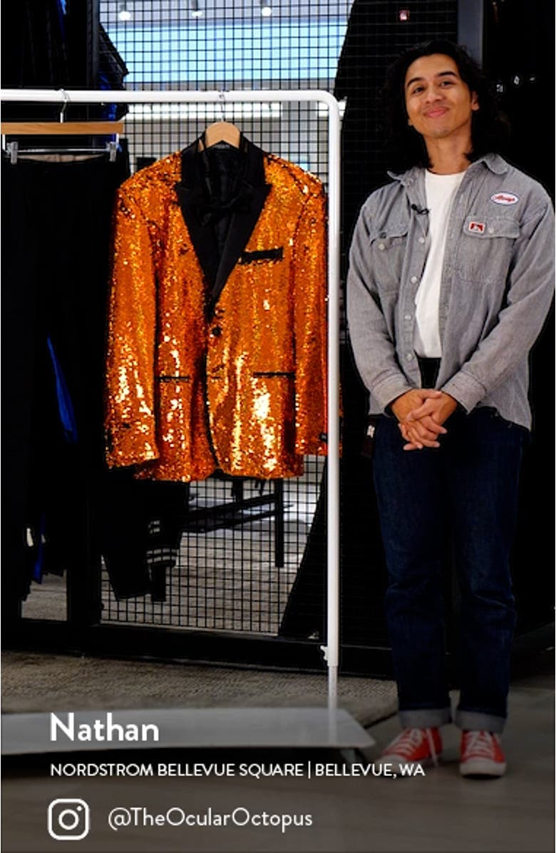 Sapphire Sequin Two-Piece Tuxedo & Bow Tie, sales video thumbnail