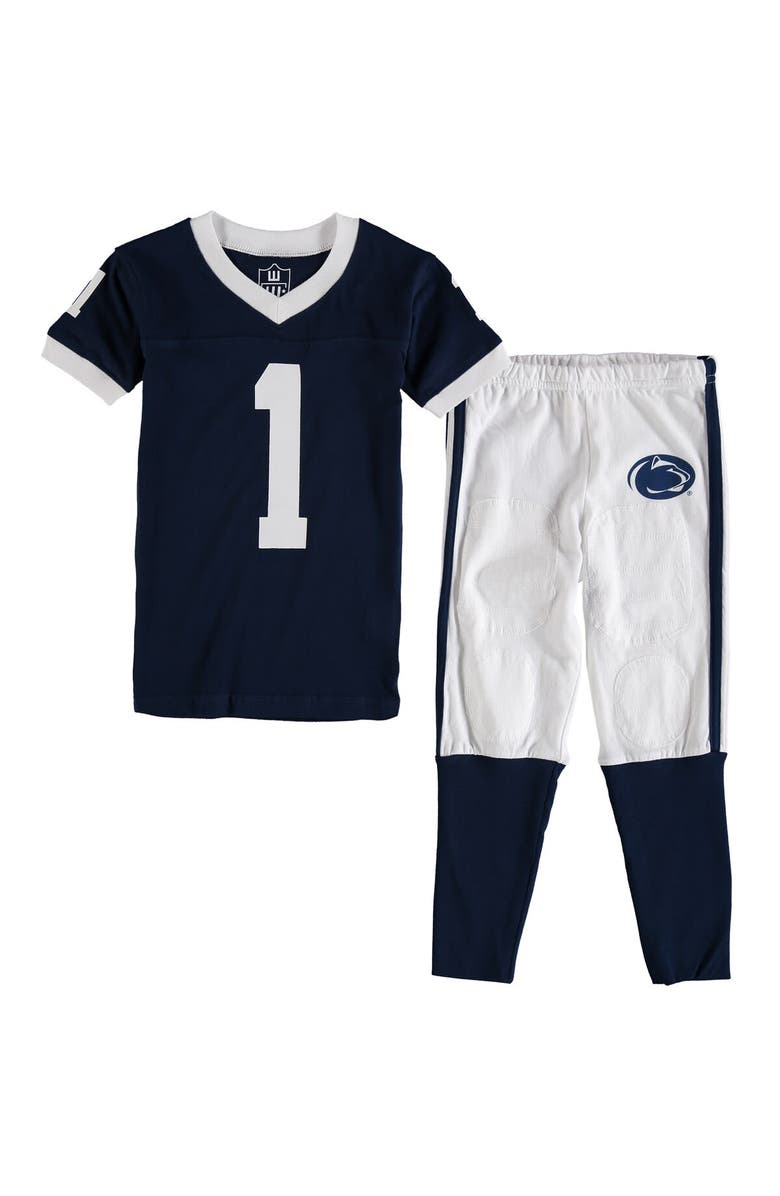 Wes & Willy Preschool Wes & Willy Navy Penn State Nittany Lions Football Pajama Set, Main, color, Navy