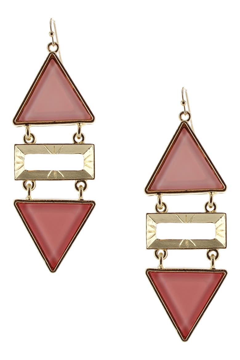 Pointy Pastel Drop Earrings, Main, color, GOLD / PEACH