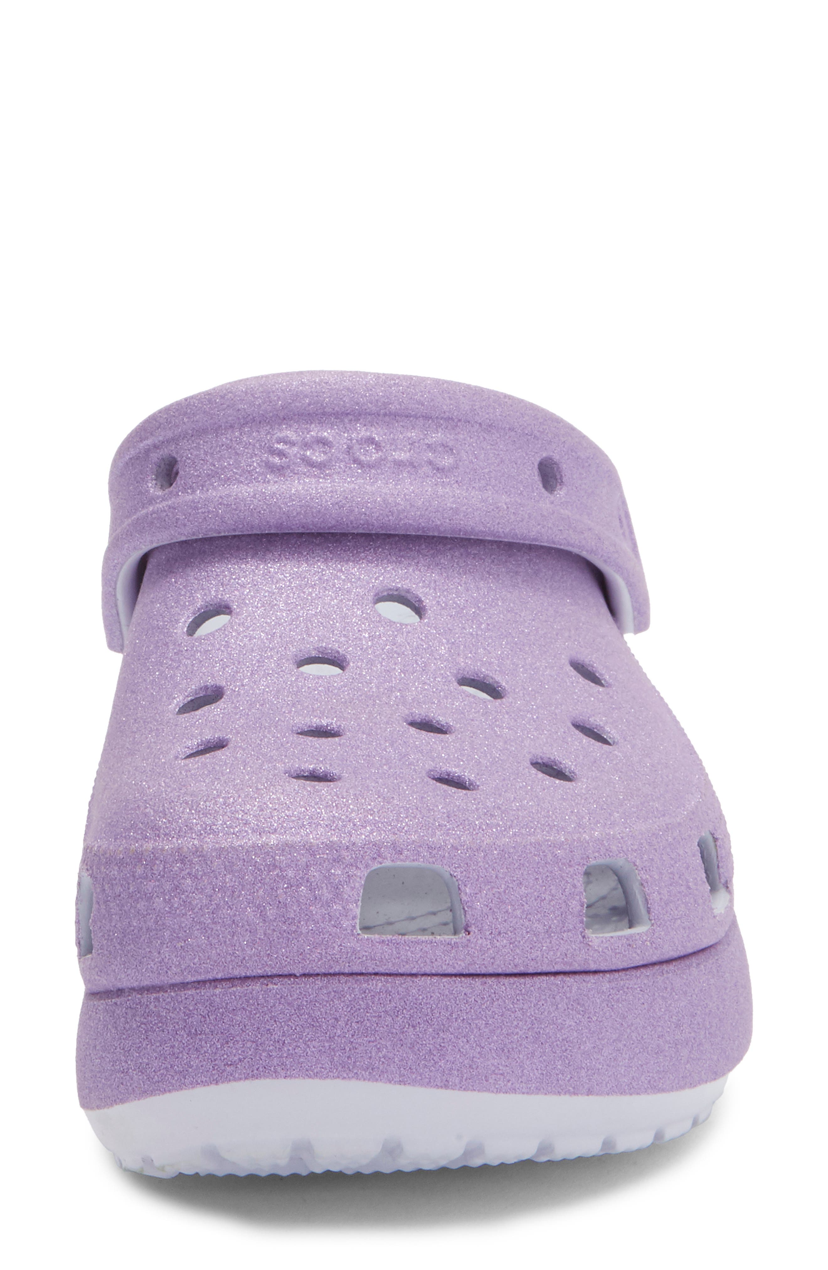 CROCS Platform Iridescent Glitter Clog, Alternate, color, Purple Moon