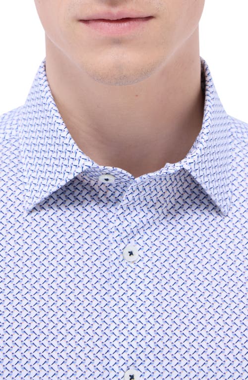 Bugatchi Miles Ooohcotton® Bird Print Short Sleeve Button-up Shirt In Peacock