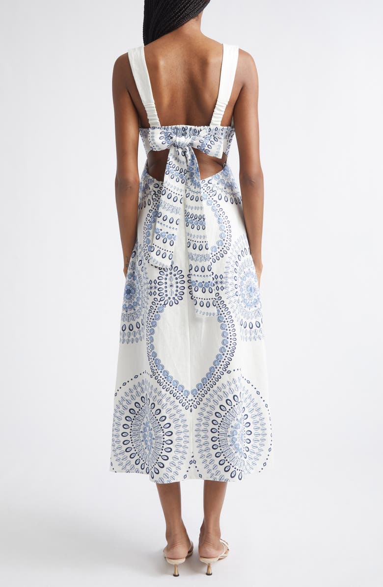 Reiss Addison Shell Print Linen Midi Dress, Alternate, color,