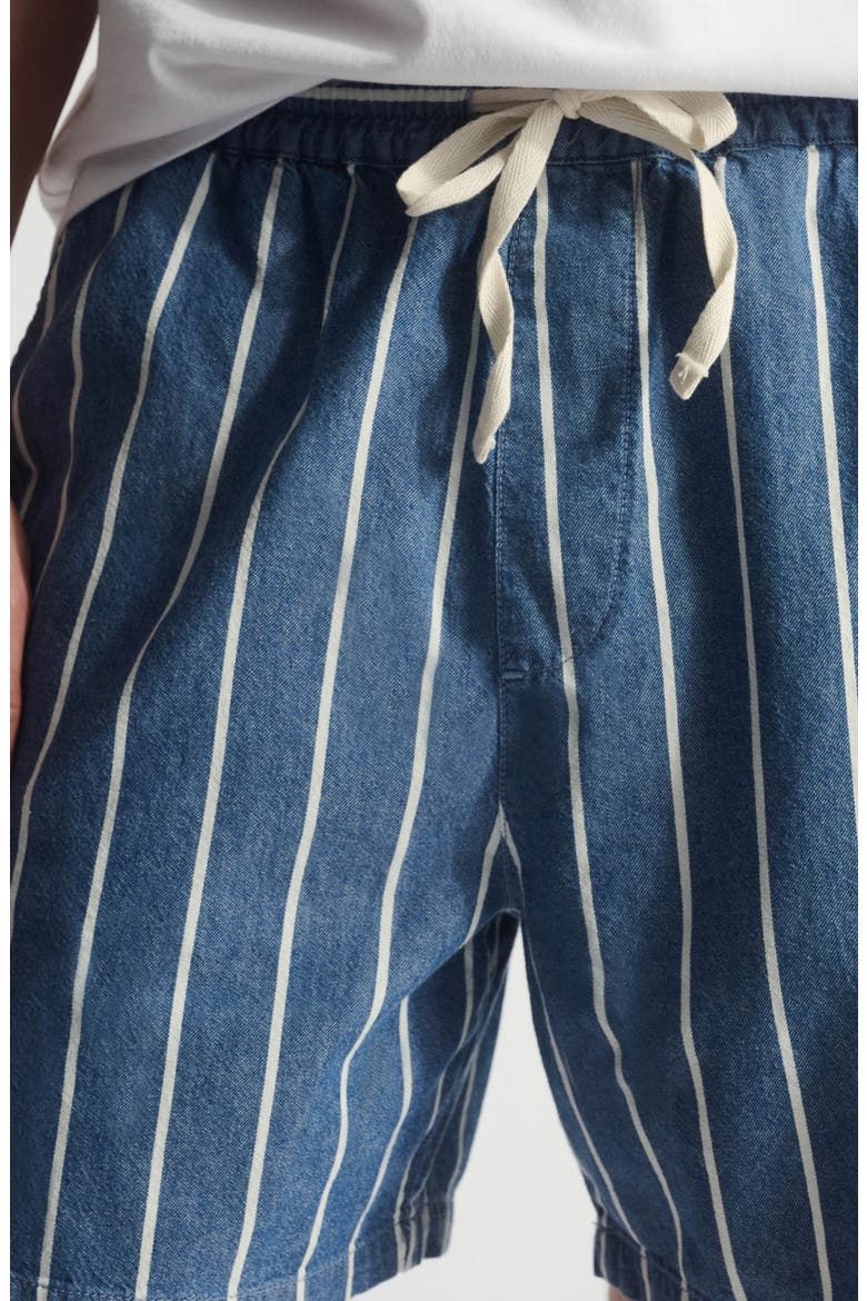 Stripe Pull-On Loose Fit Shorts, Alternate, color, BLUE STRIPED