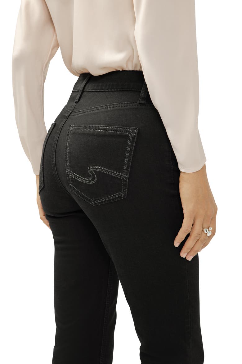 Avery High Waist Slim Bootcut Jeans, Alternate, color, BLACK