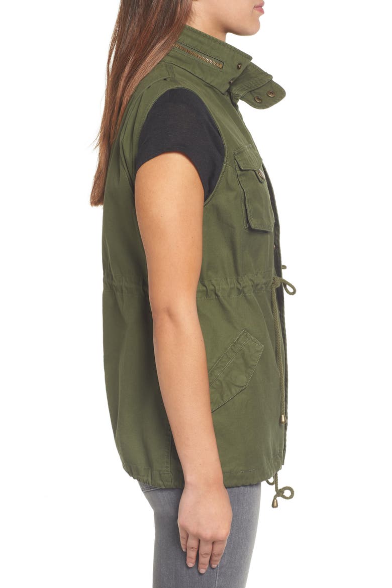 Cotton Twill Military Vest, Alternate, color, ARMY GREEN
