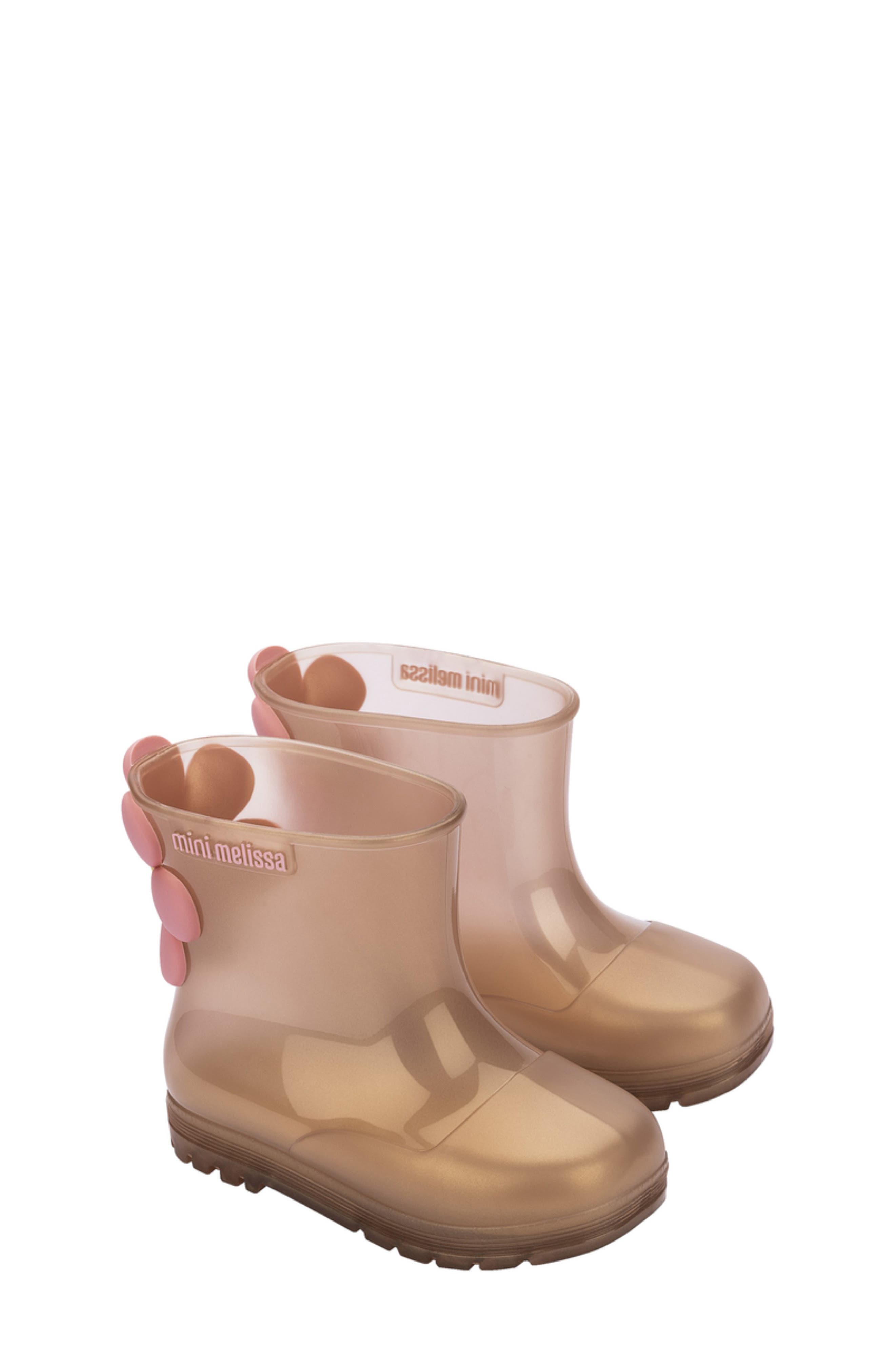 Kids' Welly Bloomy Waterproof Rain Boot, Main, color, PEARLISH BROWN/ PINK