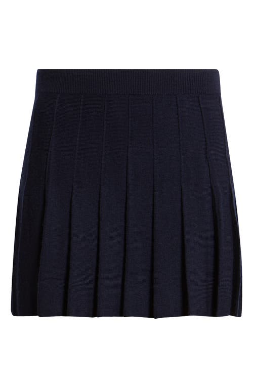 Reformation Mina Regenerative Merino Wool Pleated Skirt In Blue
