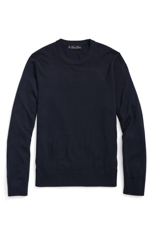 Brooks Brothers Ultimate Merino Wool Cewneck Sweater In Navy