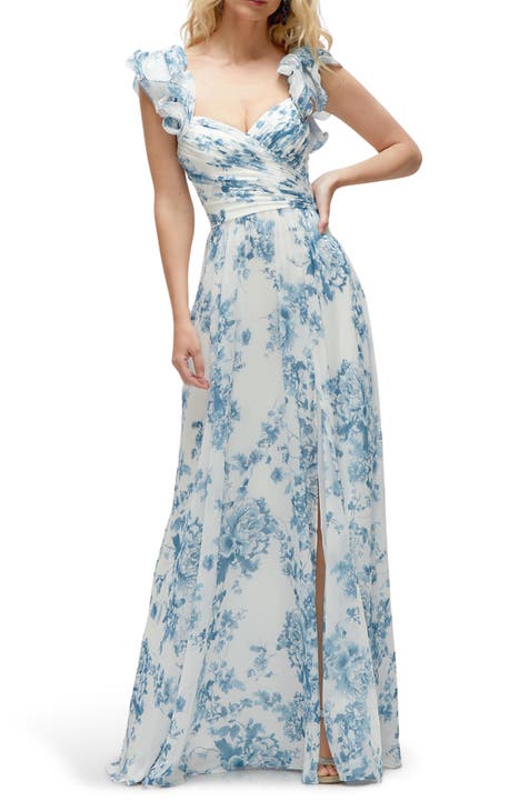 plus size baby shower dress Momyknows Blue Floral Ruched Maternity Maxi Color:TIDAL BLUE Blush pink never goes Azure Petit Crochet