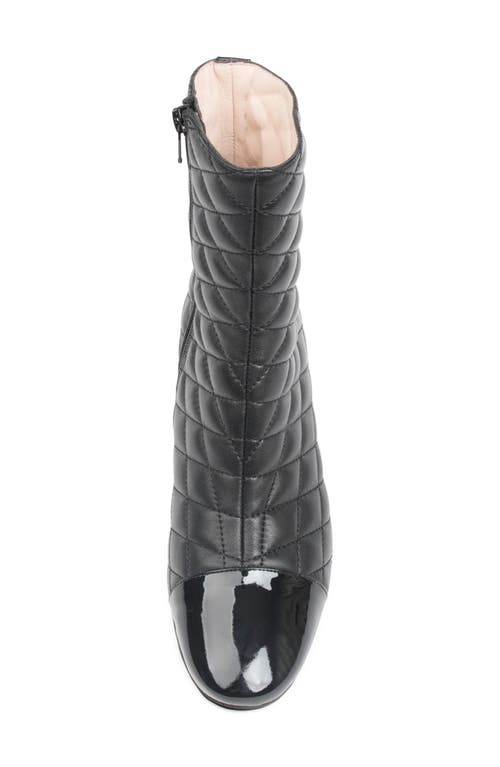 Paul Mayer Tina Quilted Leather Bootie In Black