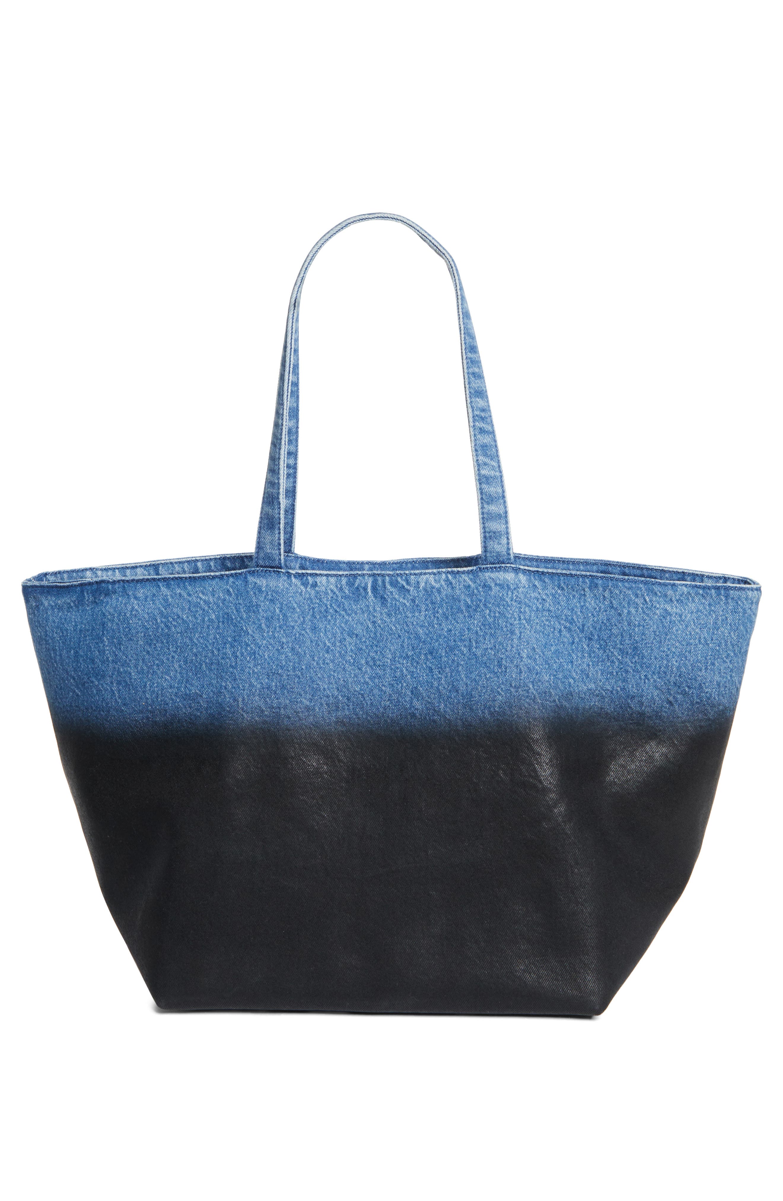 Alexander Wang Punch Dip Coated Denim Tote, Alternate, color, Vintage Marbled Blue / Black