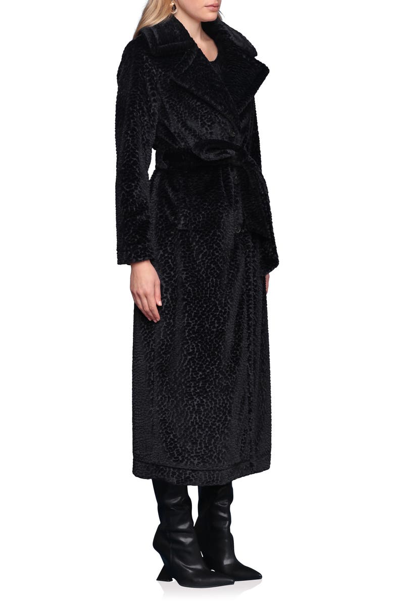 Avec Les Filles Faux Shearling Maxi Coat, Alternate, color, Black