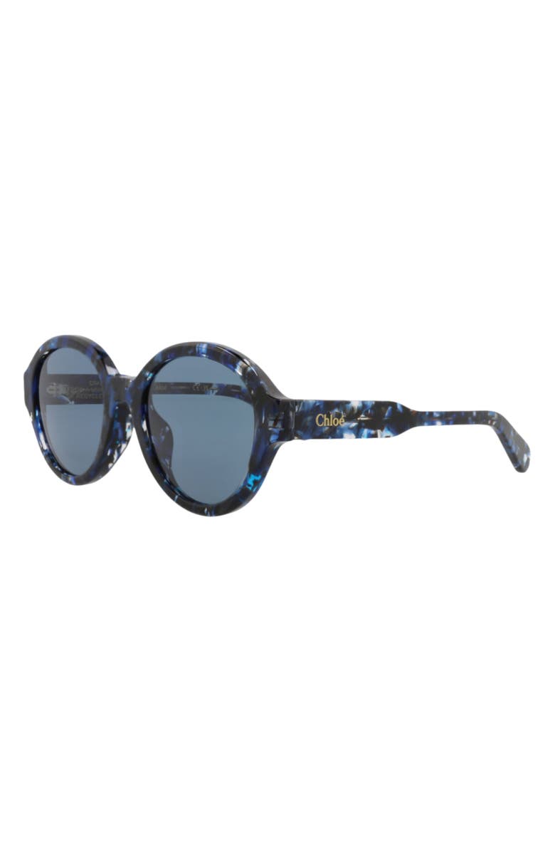 Chloé 54mm Oval Sunglasses, Alternate, color, Blue Blue Blue