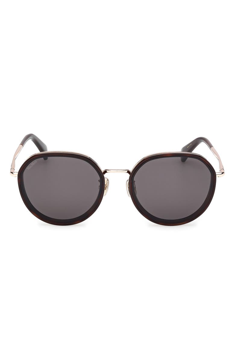 Max Mara 57mm Round Sunglasses, Main, color, Dark Havana / Smoke