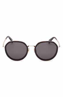 Max Mara 57mm Round Sunglasses