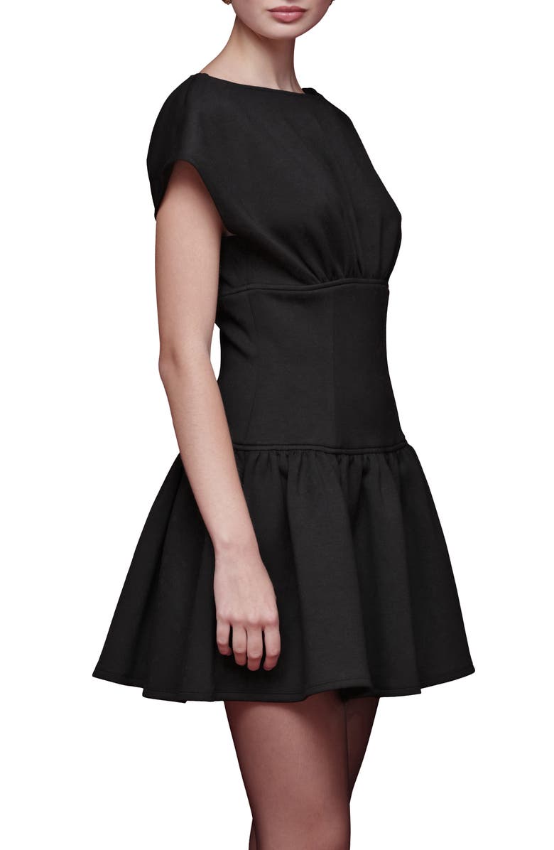 Avec Les Filles Bateau Neck Stretch Minidress, Alternate, color, Black
