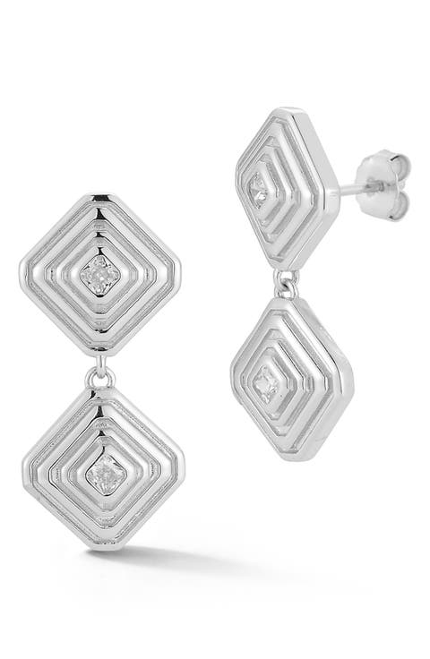 Cubic Zirconia Diamond Drop Earrings