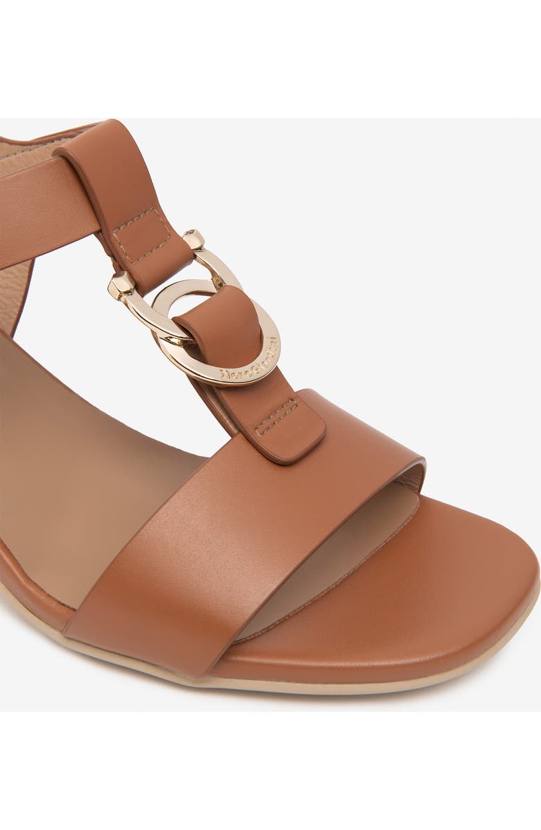 NeroGiardini T-Strap Block Heel Sandal, Alternate, color, Cognac