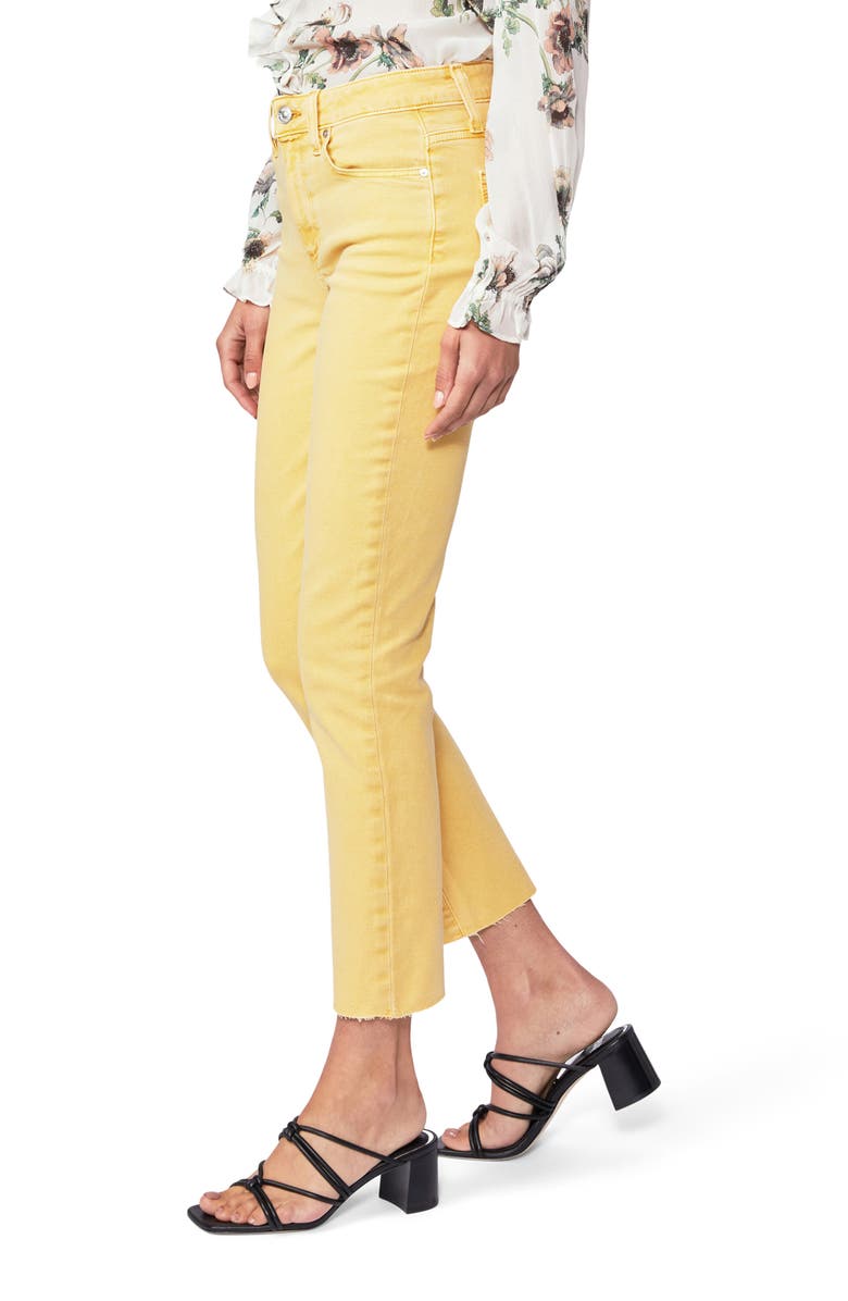 PAIGE Cindy Raw Hem Crop Straight Leg Jeans, Alternate, color, Yellow