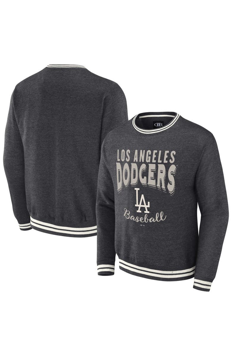 Darius Rucker Collection by Fanatics Men's Darius Rucker Collection by Fanatics  Heather Charcoal Los Angeles Dodgers Vintage Pullover Sweatshirt, Main, color, 