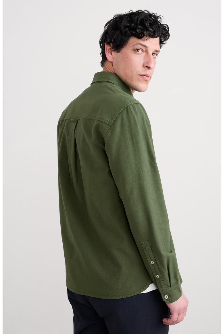 Janken Solid Organic Cotton Button-Down Oxford Shirt, Alternate, color, HOSTA