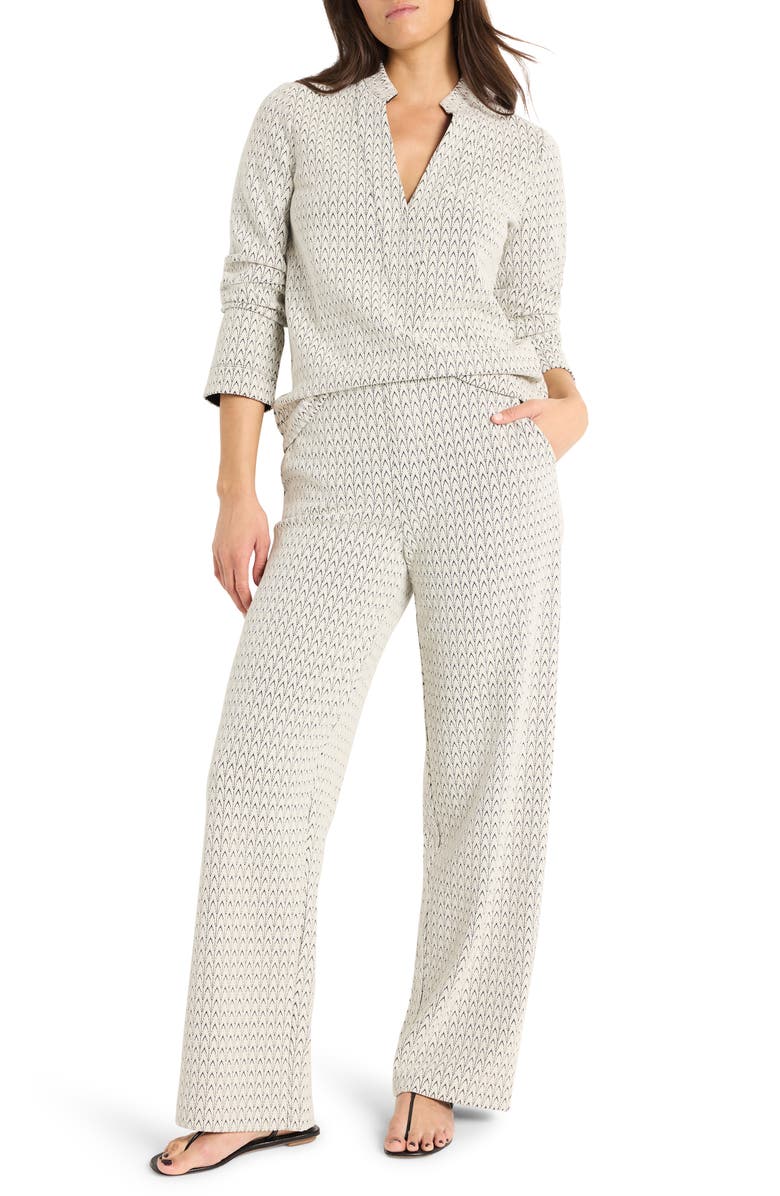 NIC+ZOE Lenox Subtle Swirl Wide Leg Cotton Blend Pants, Alternate, color,