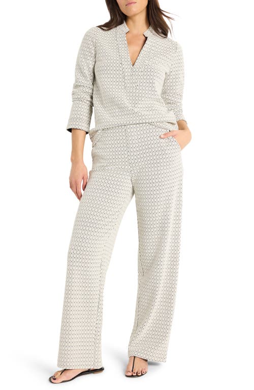 Nic + Zoe 30.5in Subtle Swirl Lenox Wide Leg Pant In Cream Multi