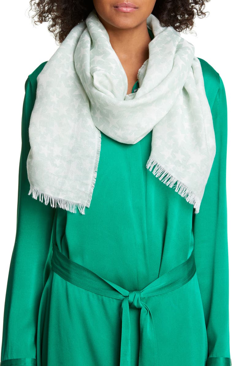 Jimmy Choo Star Logo Woven Scarf, Main, color,
