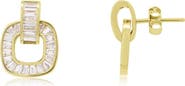 The Lovery Fine Jewelry CZ Baguette Square Link Earrings