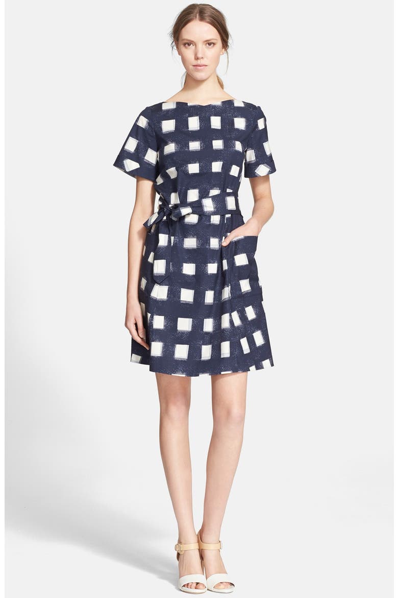 Print Poplin Shirtdress, Main, color, TORY NAVY ANTIBES