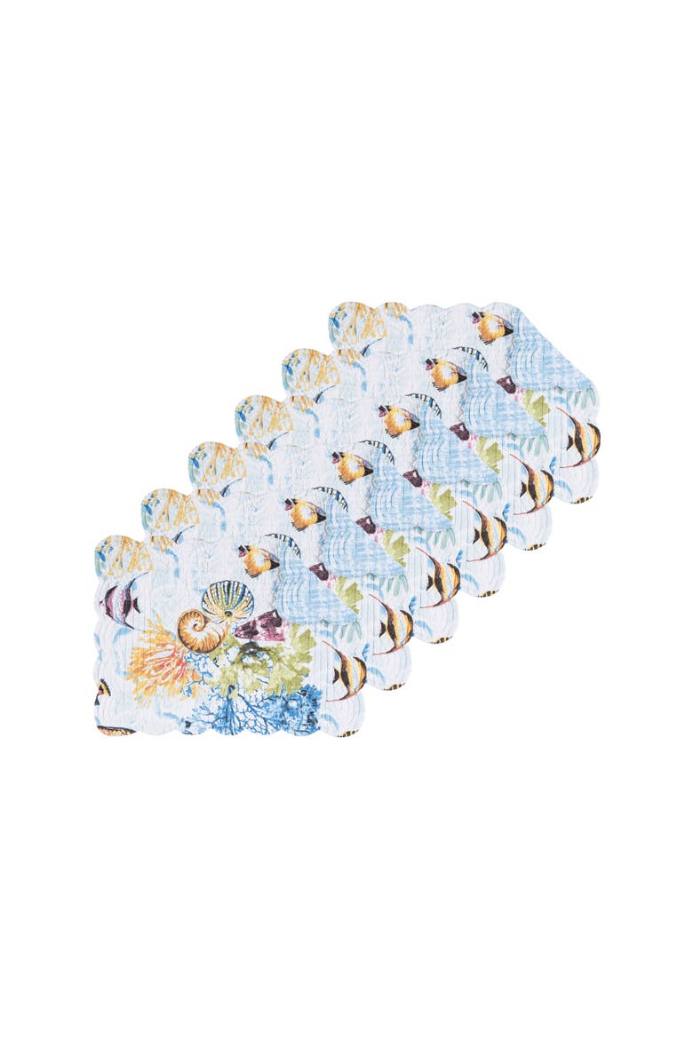 Makena Beach Placemats, Set of 6, Main, color, Blue