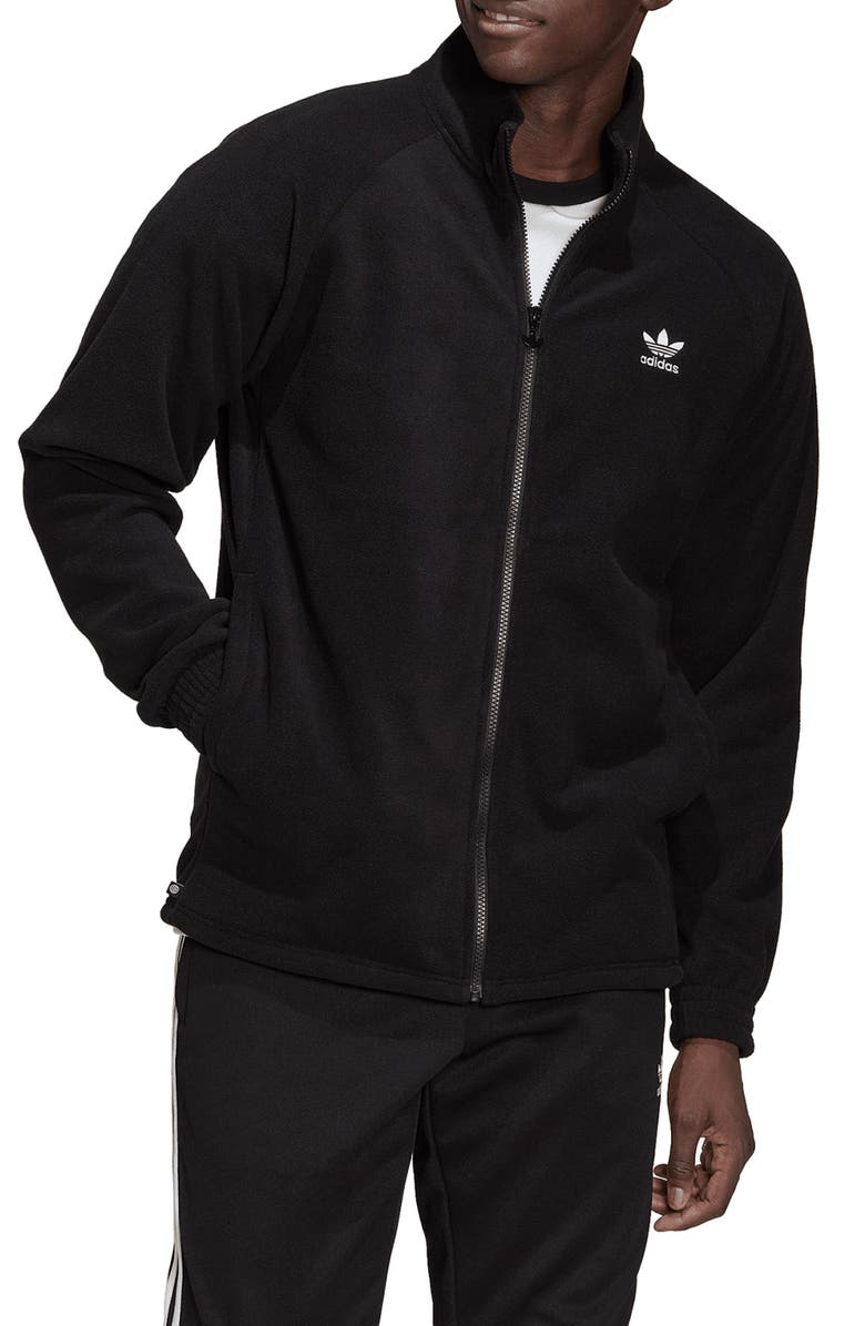 adidas Adicolor Classics Trefoil Teddy Fleece Jacket, Main, color, 
