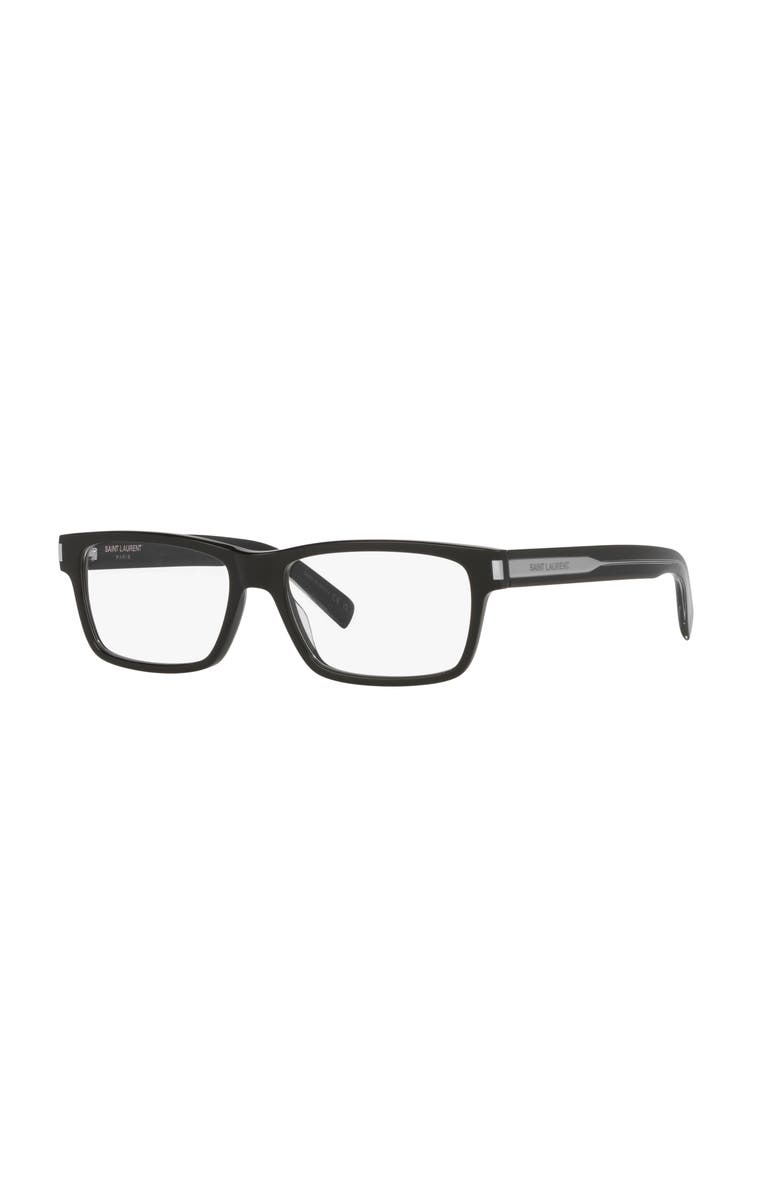 Saint Laurent 56mm Rectangle optical glasses, Main, color, Black