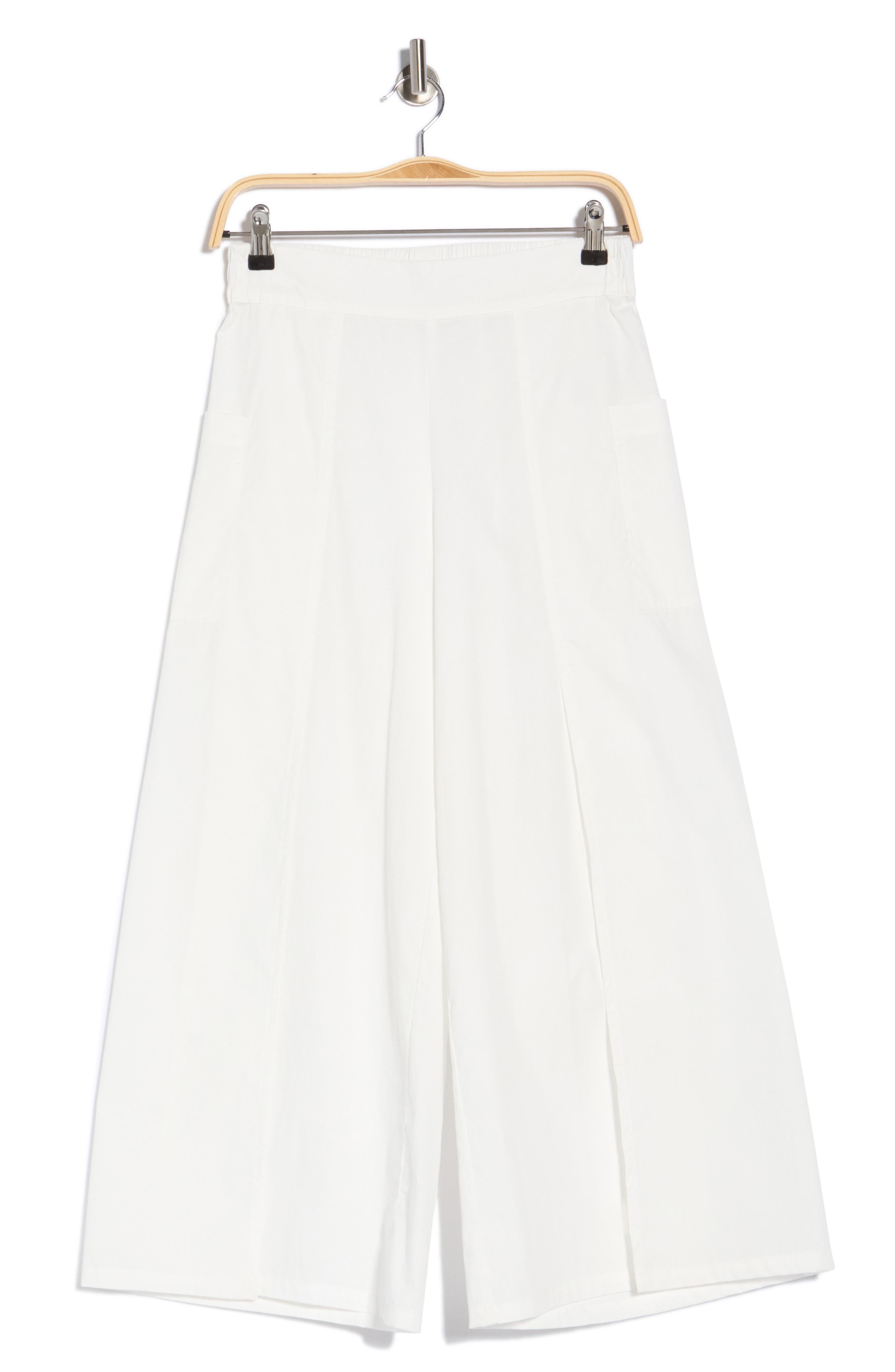Slit Front Poplin Wide Leg Pants