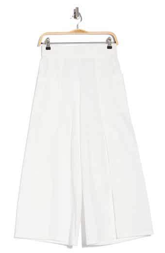 Slit Front Poplin Wide Leg Pants