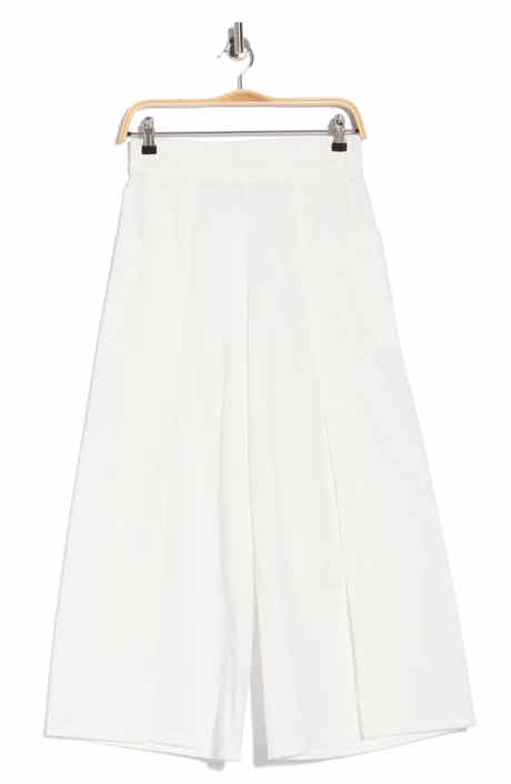 Slit Front Poplin Wide Leg Pants
