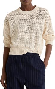 Reiss Bonnie Open Stitch Cotton Sweater