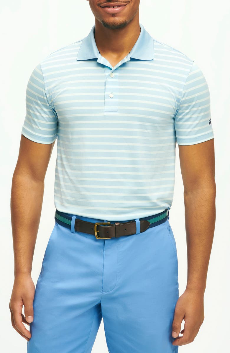 Brooks Brothers Stripe Performance Golf Polo, Main, color,