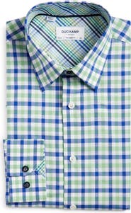 Duchamp Tailored Fit Gingham Dress Shirt