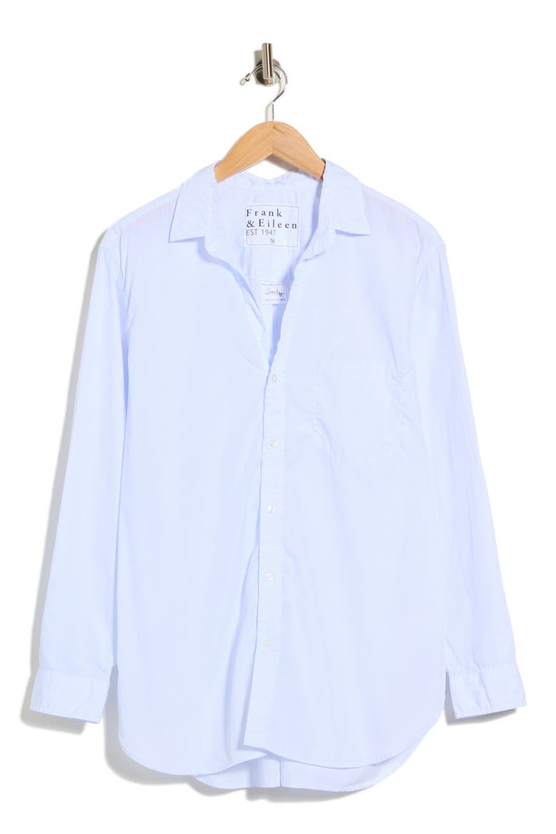 Boyfriend Button-Up Shirt, Main, color, MICRO BLUE GRID