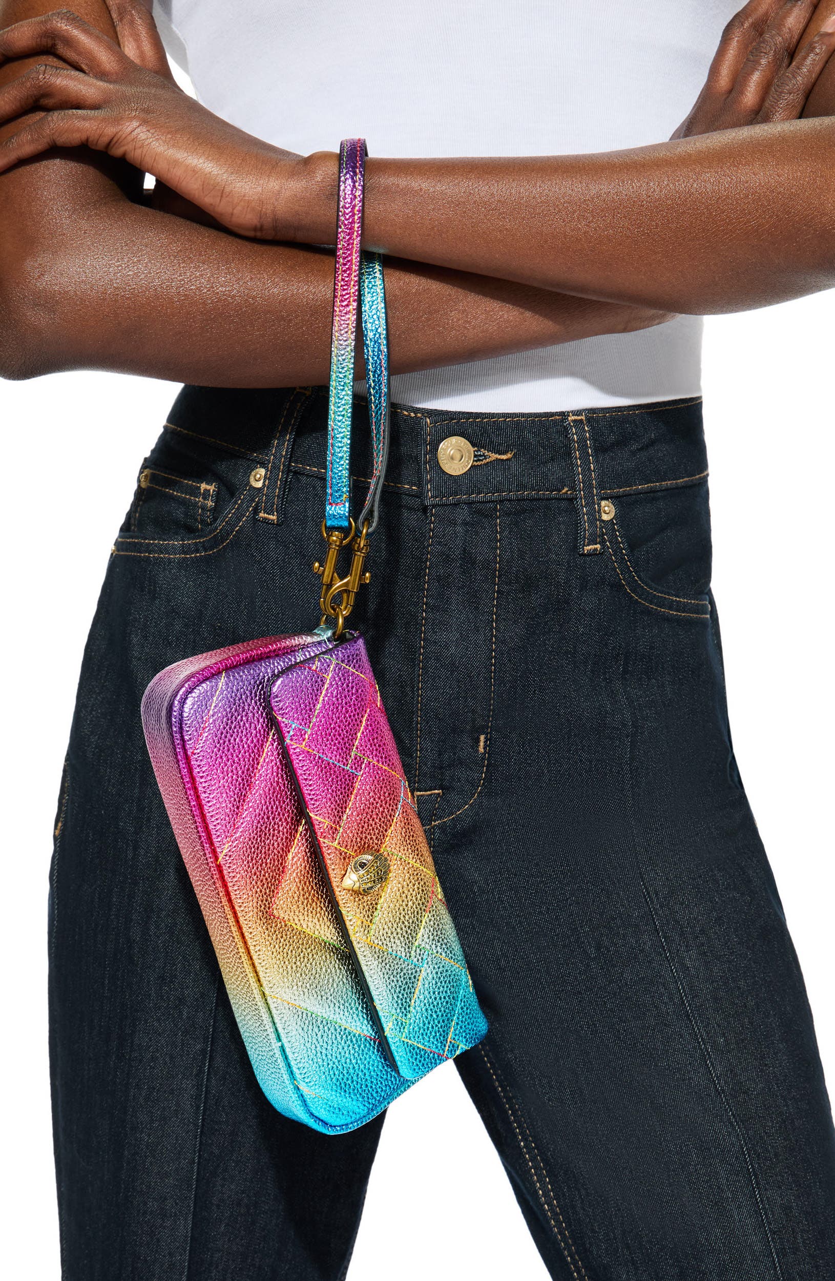 Kurt Geiger London Pickle Quilted Metallic Leather Shoulder Bag, Alternate, color, Other