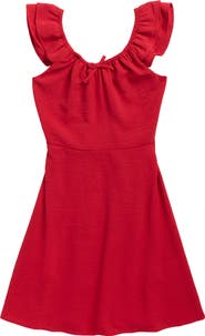 Walking on Sunshine Kids' Flutter Sleeve Ruffle Dress