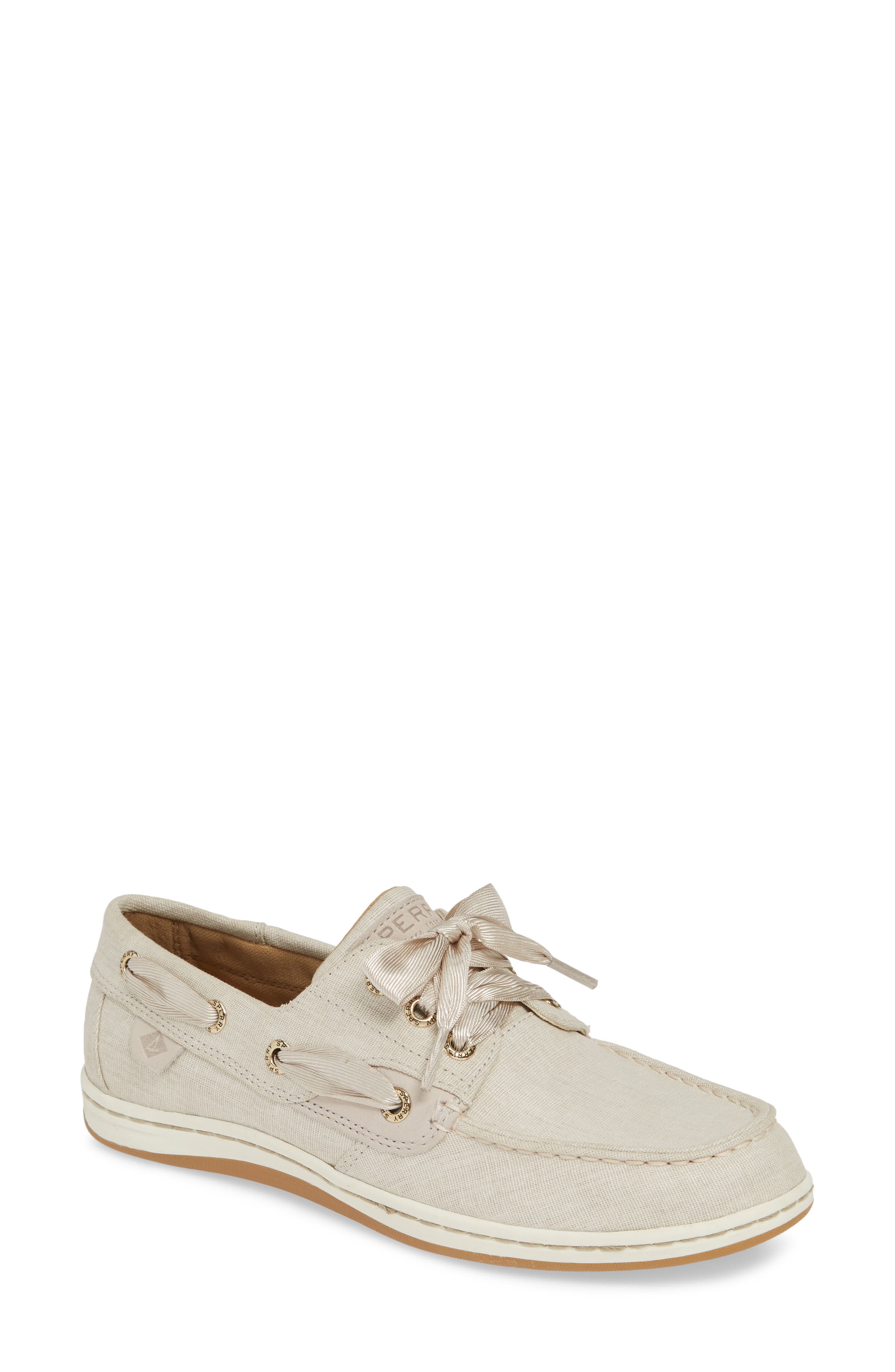 SPERRY TOP-SIDER<sup>®</sup> Sperry Songfish Linen Boat Shoe, Main, color, 