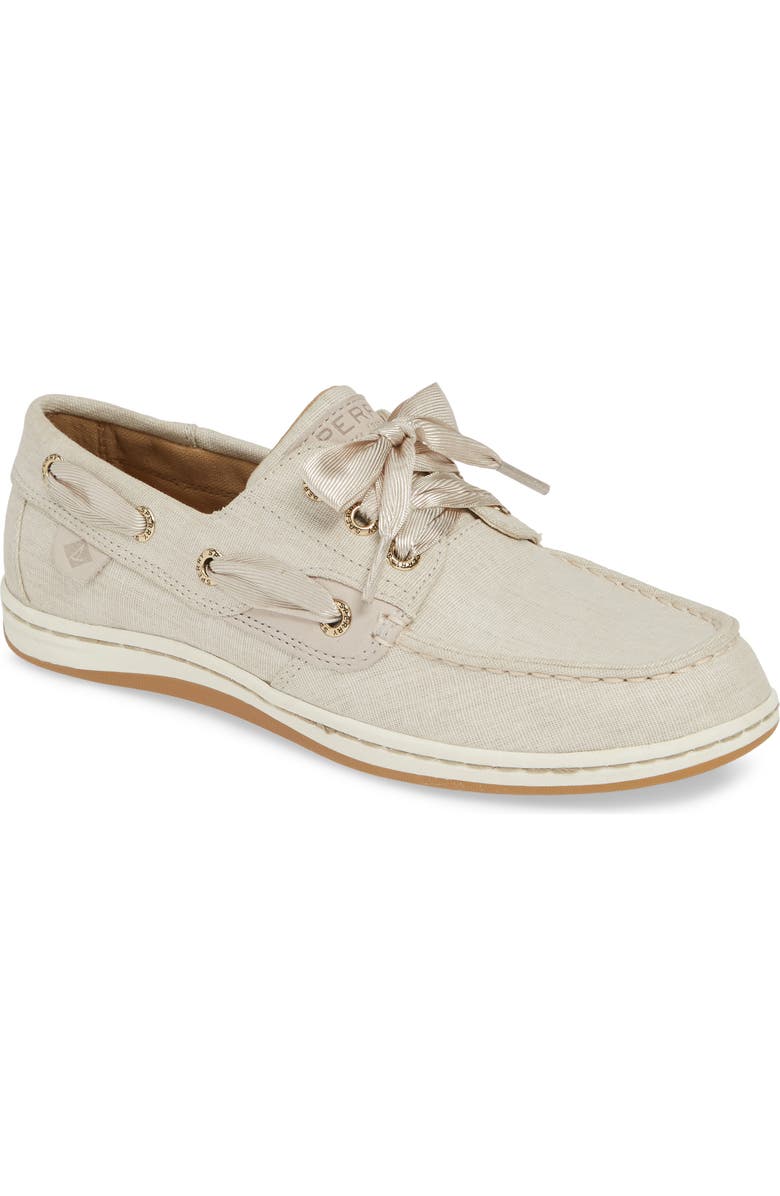 SPERRY TOP-SIDER<sup>®</sup> Sperry Songfish Linen Boat Shoe, Main, color,